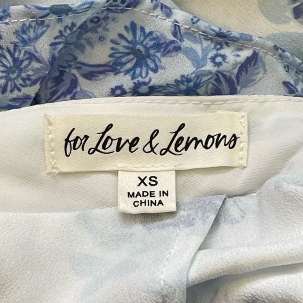For Love & Lemons Rosalyn Maxi Dress Lace Patchwork Blue XS EUC - Picture 5 of 13